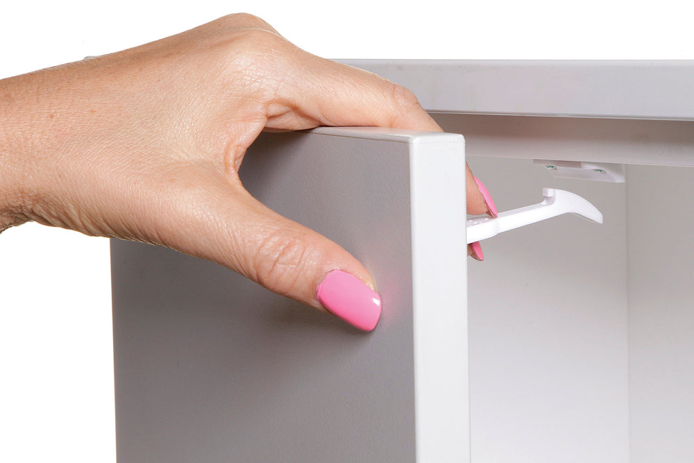 Dreambaby Secure Catches protect curious hands from cabinet access.