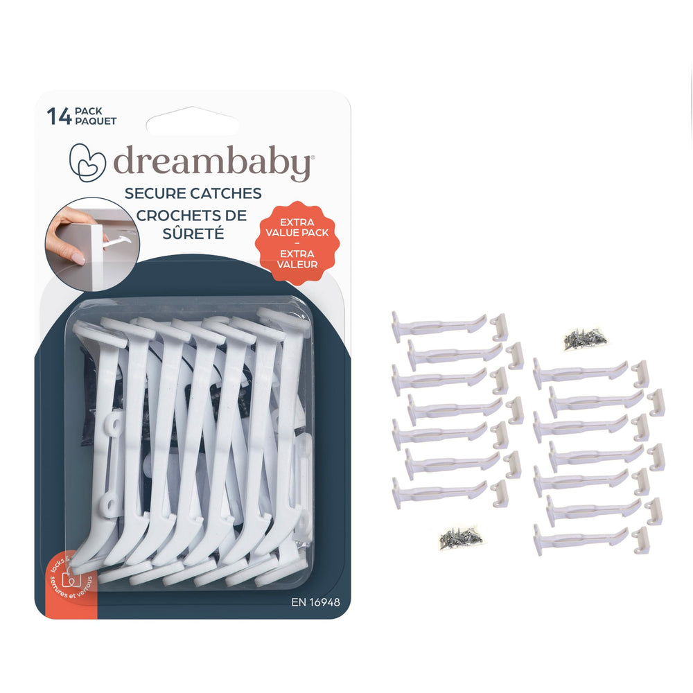 Dreambaby Secure Catches enable quick installation for safer cabinets.