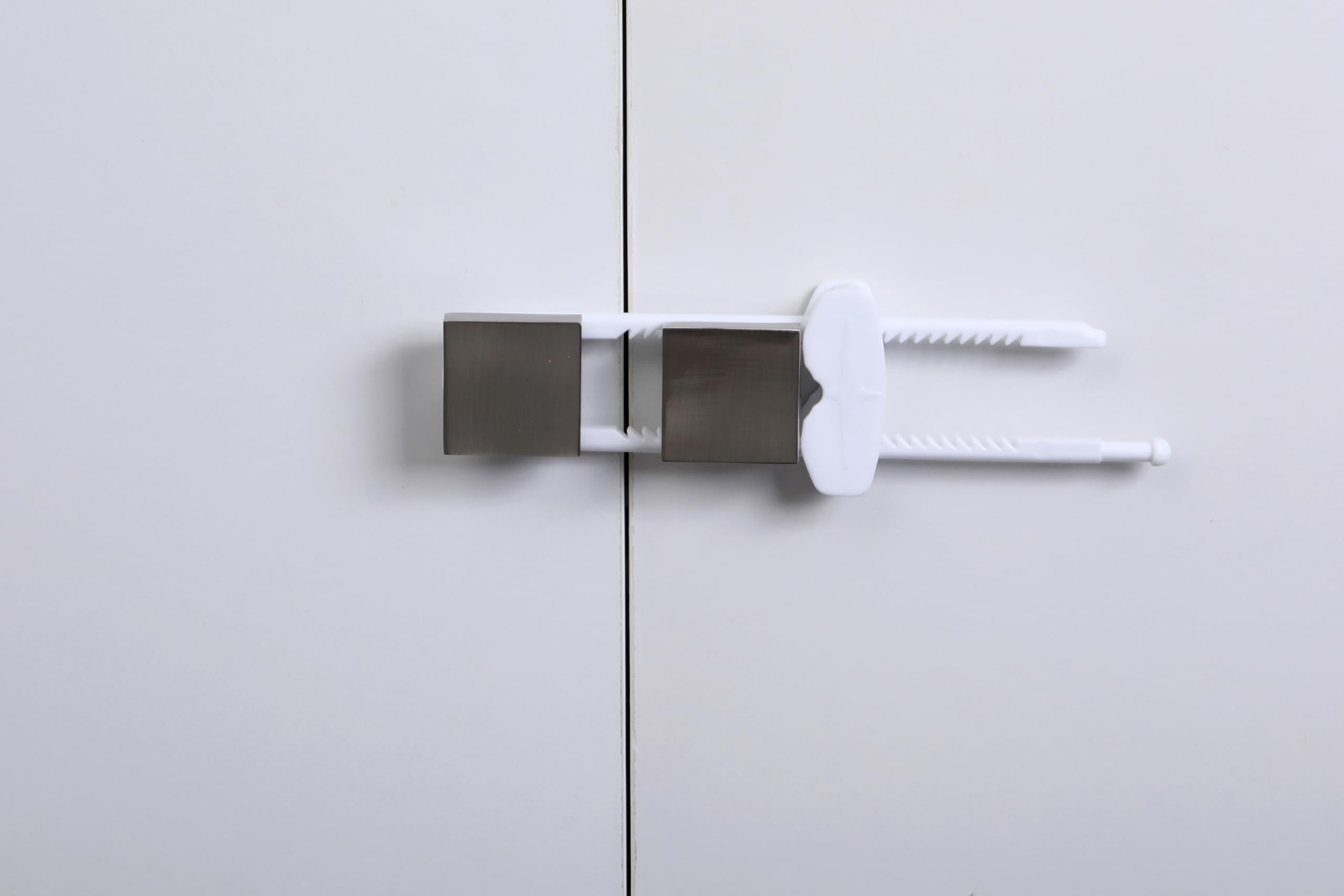 Dreambaby sliding locks on bathroom cabinet for simple safety upgrade