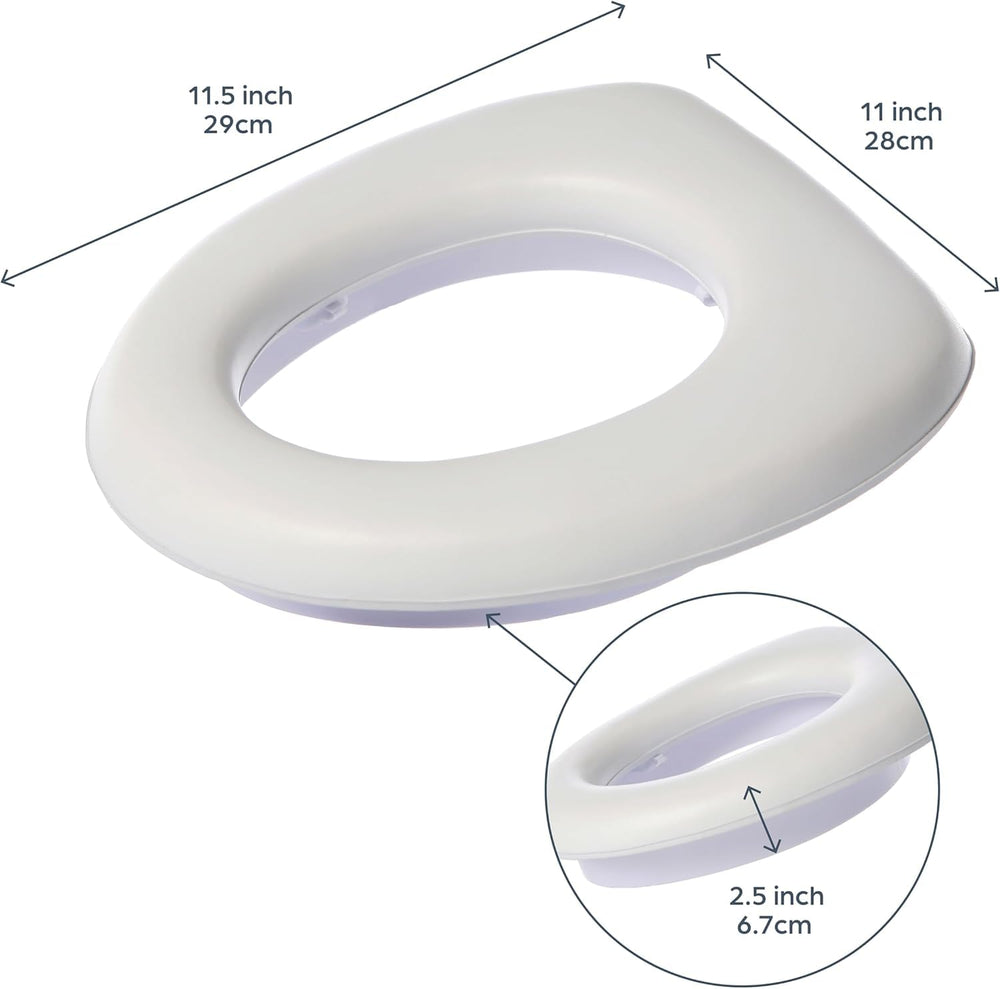 Dreambaby Soft Touch Potty Seat high base underneath for secure positioning on standard toilets