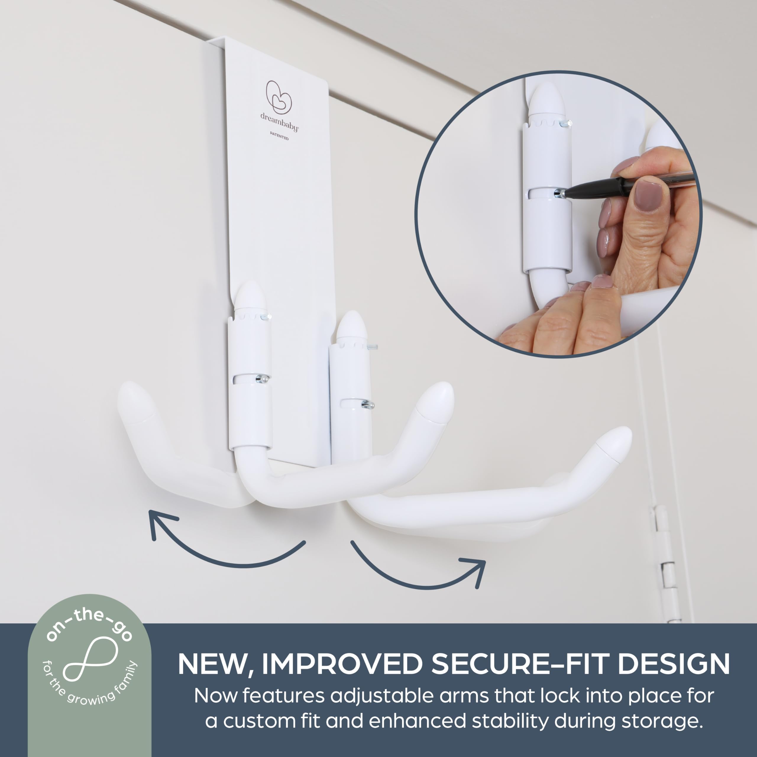 Dreambaby StrollAway heavy-duty metal hook holds strollers securely