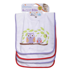 Machine-washable Dreambaby bib for quick cleanups after meals.
