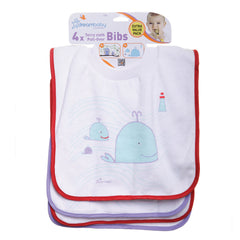Dreambaby Terry Cloth Pullover Bib with whale design keeps mealtime dry and tidy.