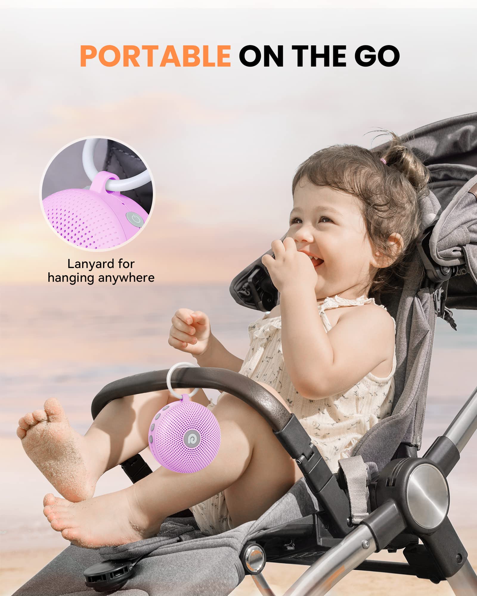Dreamegg D11 Max with lanyard ready for stroller or bag attachment.