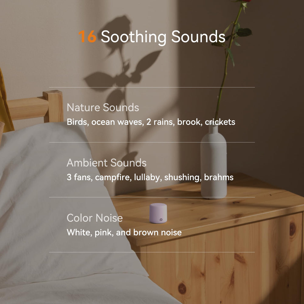Dreamegg Pocket Sleep offers 16 nature sounds for personalized sleep.