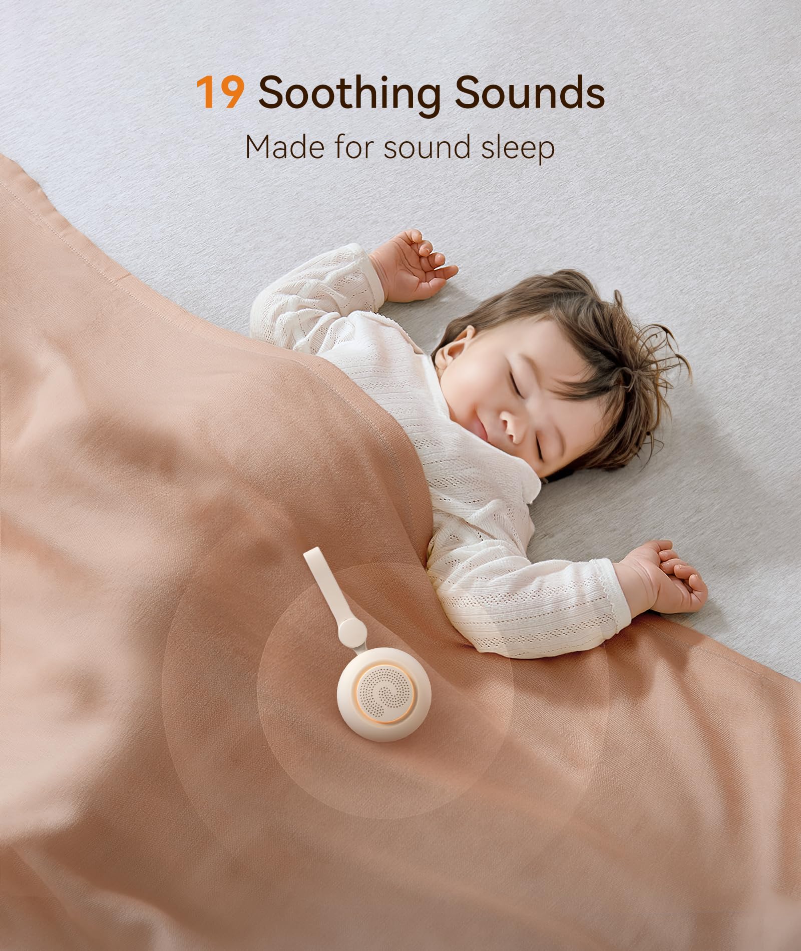 Dreamegg portable sound machine compact design makes travel nap-ready for babies.