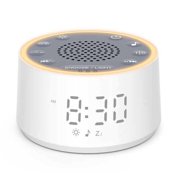 Dreamegg Sound Machine with Nursery Lamp front view promoting a soothing nursery environment