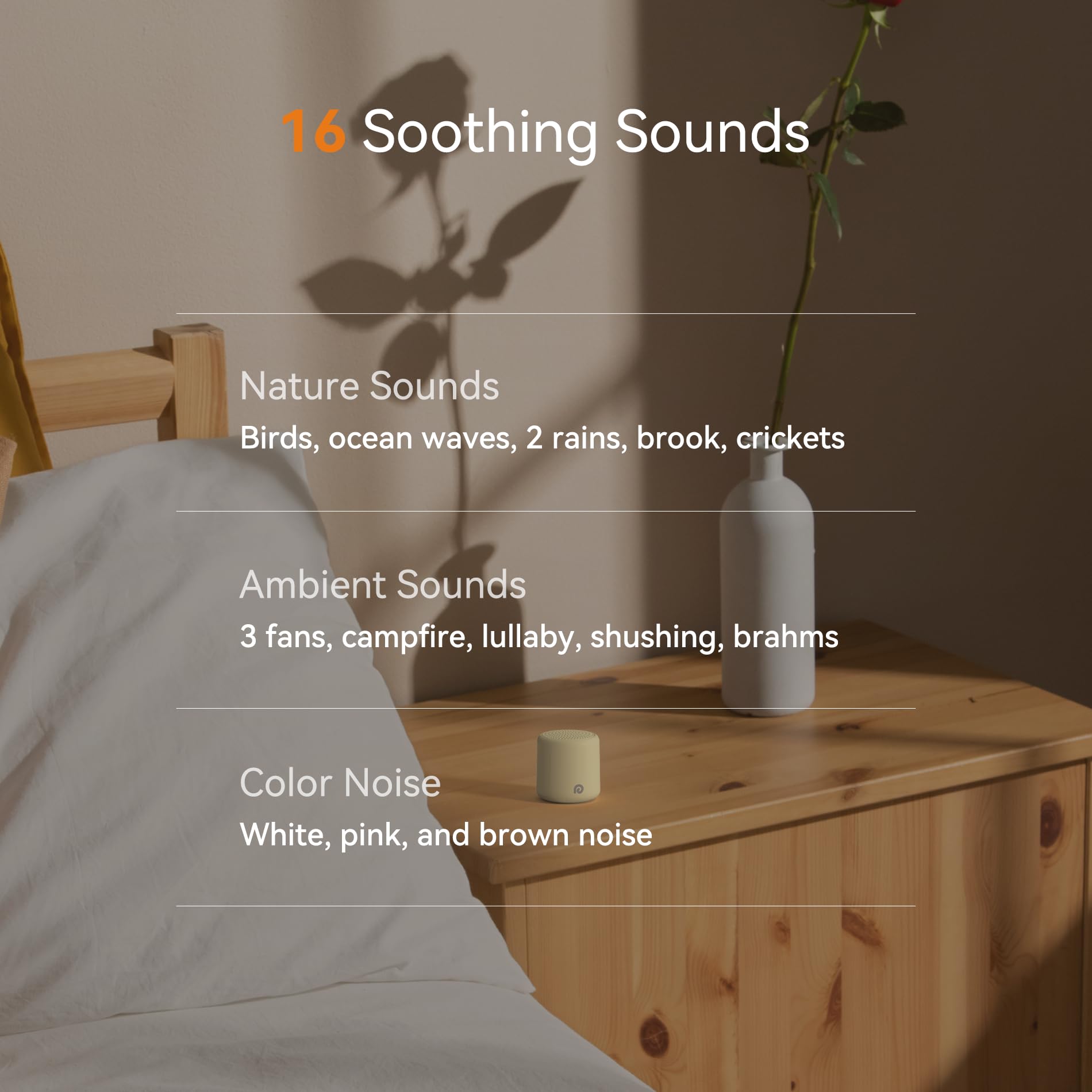 Dreamegg white noise unit with easy-dark controls and memory function.