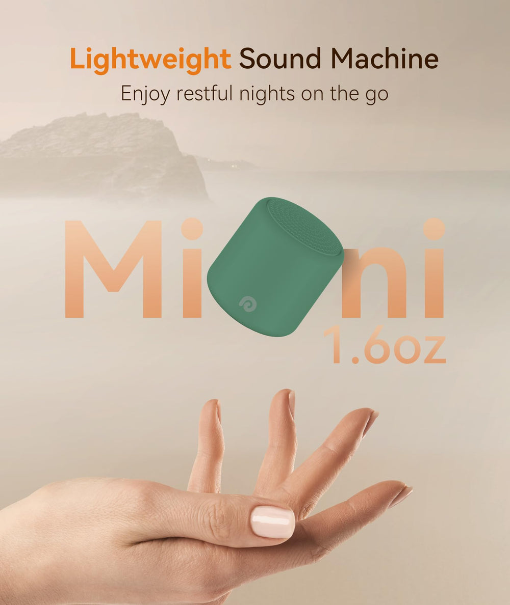 Dreamegg travel white noise machine pine held in hand for travel use