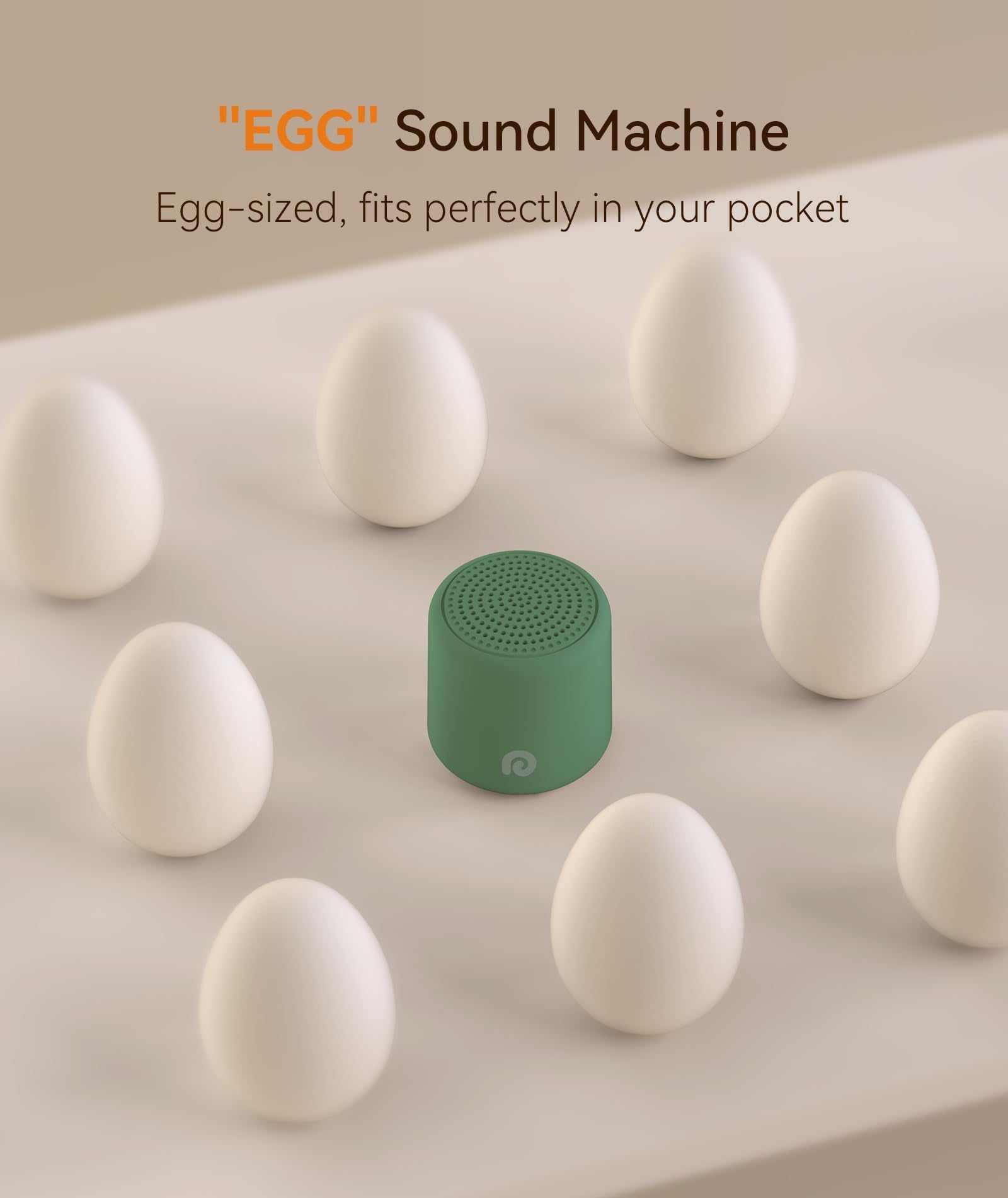 Dreamegg travel white noise machine pine side profile for on-the-go sleep