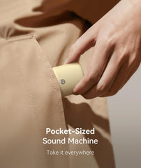 Dreamegg device delivers powerful sound to mask hotel room noise.