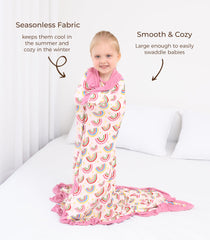 DREAMHALO blanket in stroller showing versatile travel and daycare use