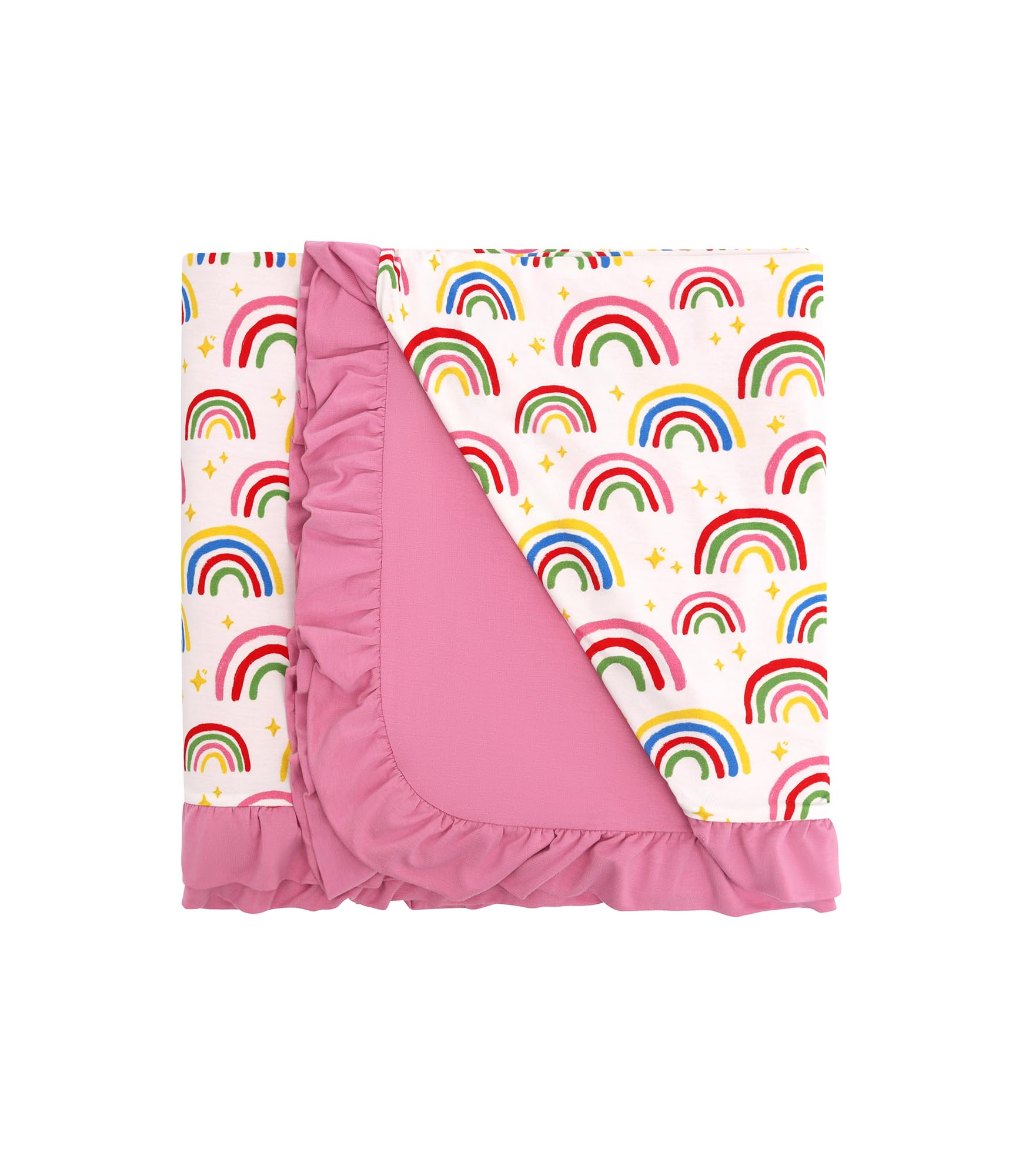 DREAMHALO rainbow blanket fabric texture close-up for gentle sleep comfort