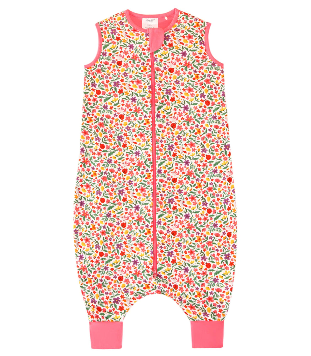 DreamHalo toddler sleep sack with floral bamboo fabric shown from the front for a cozy fit.