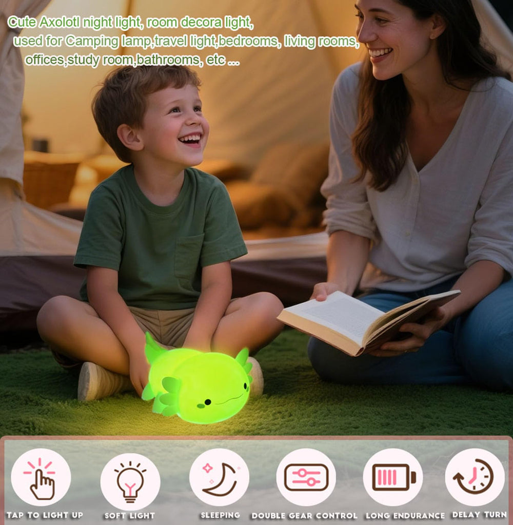 DREAMING MY DREAM axolotl night light with 20-minute timer for peaceful bedtimes