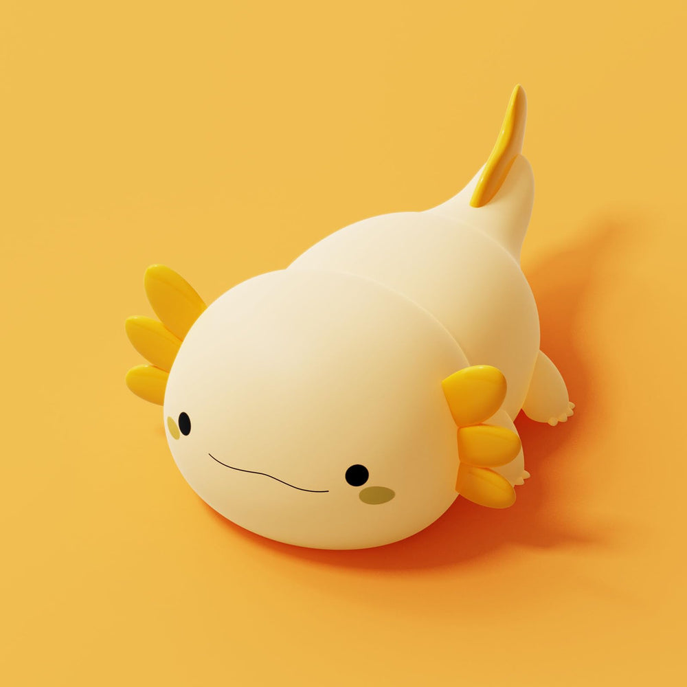 DREAMING MY DREAM axolotl night light on bedside with gentle glow for bedtime comfort