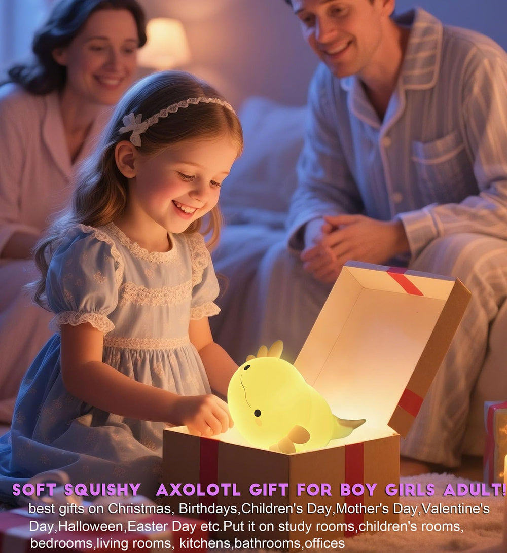 DREAMING MY DREAM axolotl night light is portable for camping or travel