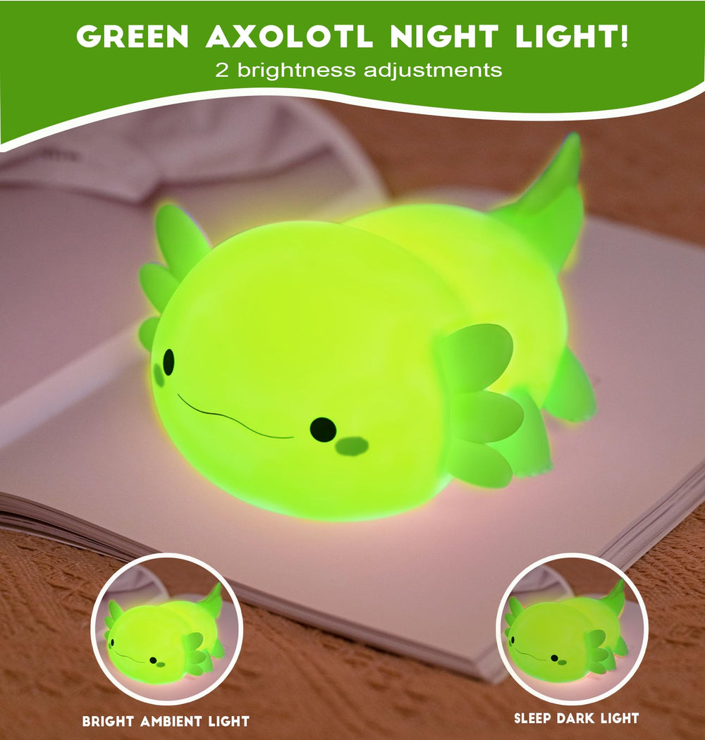 DREAMING MY DREAM axolotl night light in soft silicone is kneadable and comforting