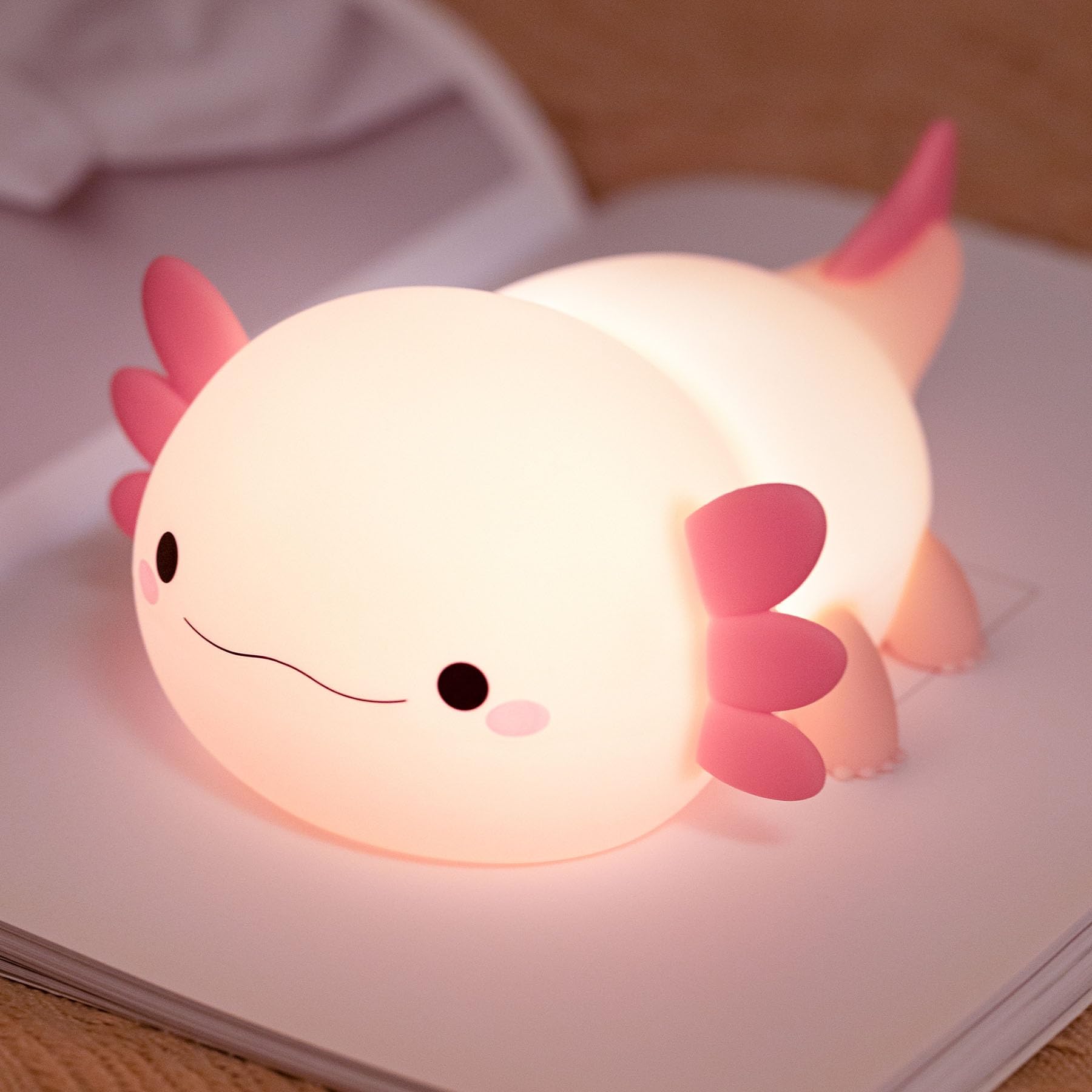DREAMING MY DREAM axolotl night light with soft silicone glow for kids' bedtime.
