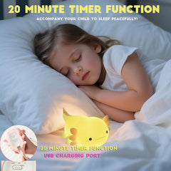 DREAMING MY DREAM axolotl night light in soft silicone is safe for kids