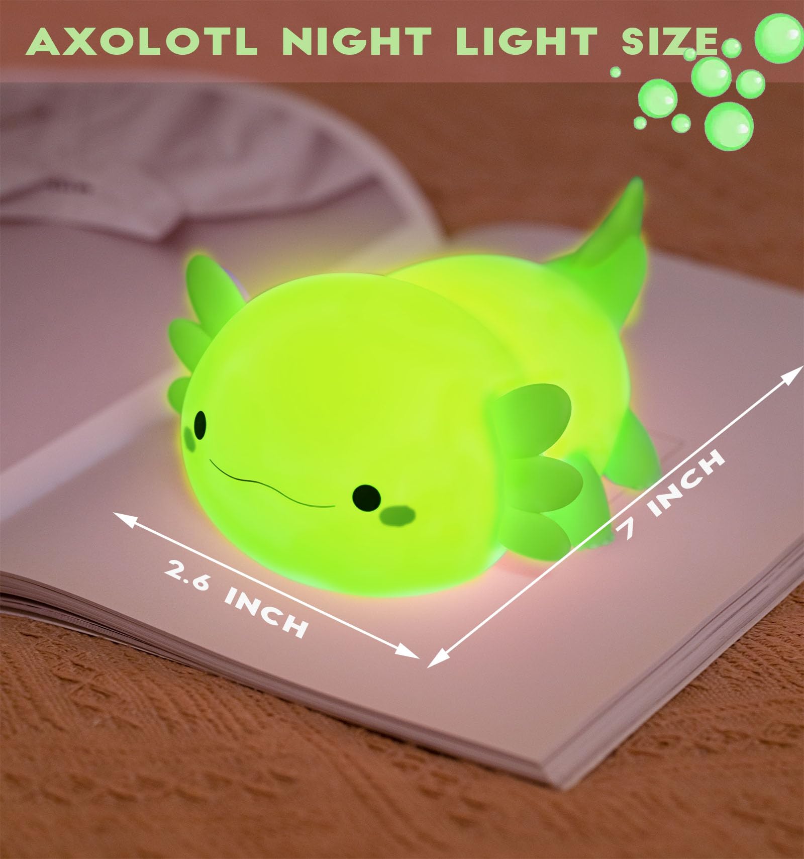 DREAMING MY DREAM axolotl night light doubles as cute decor and travel companion