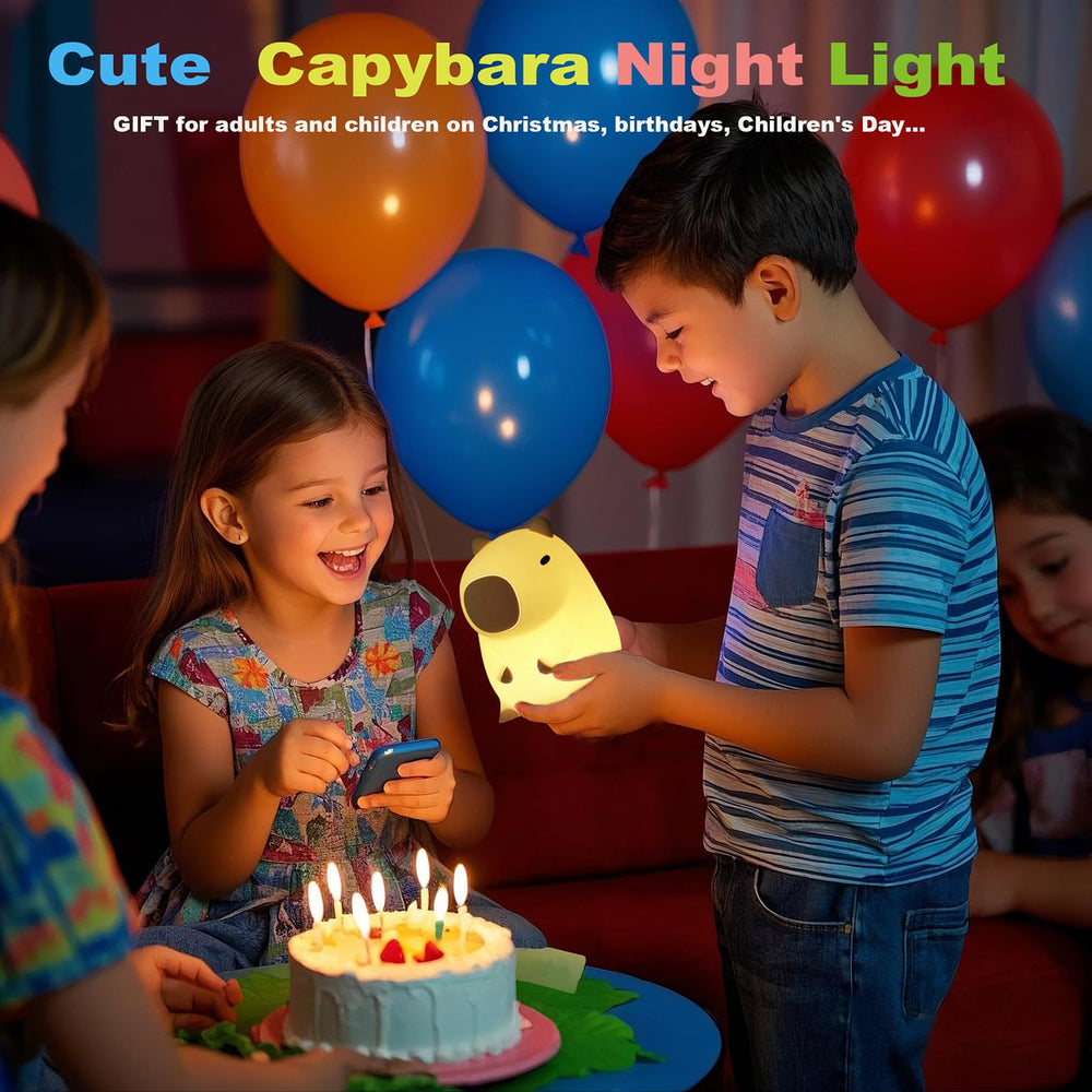 Capybara lamp offers two brightness levels and timer for sleep routines