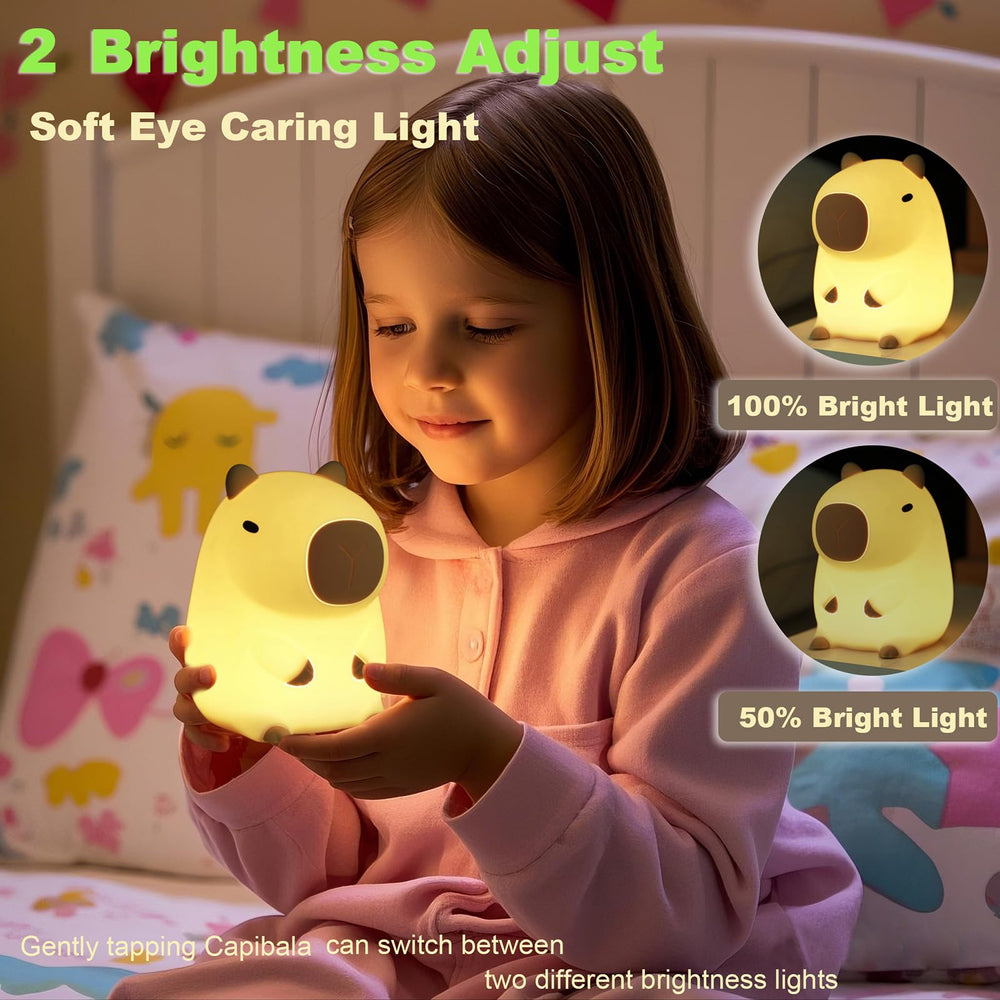 Rechargeable capybara lamp via USB for portable illumination