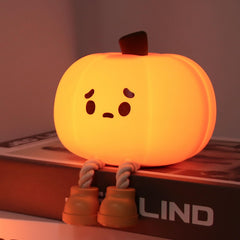 DREAMING MY DREAM cute pumpkin lamp with warm glow, ideal Halloween decor for cozy bedrooms.