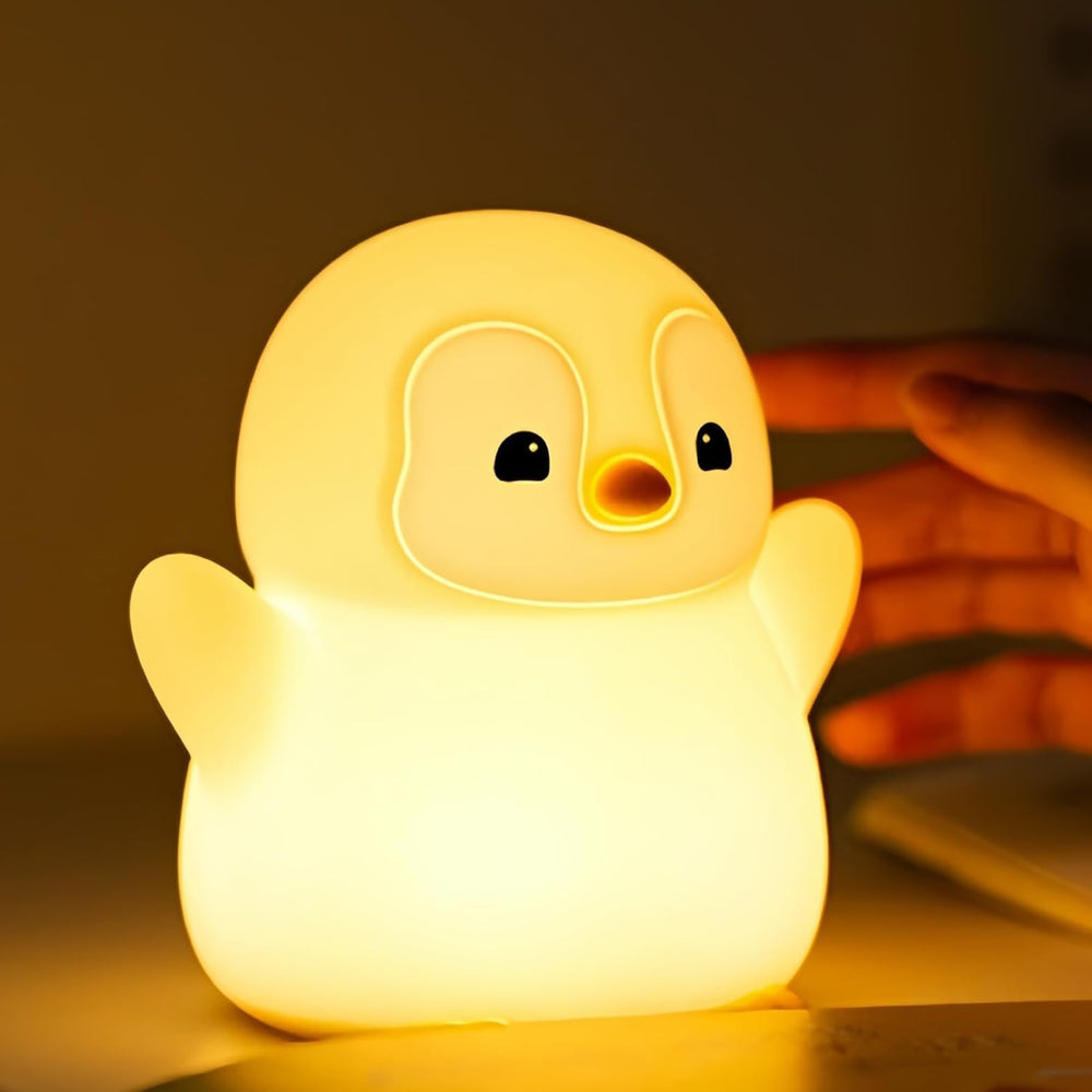 DREAMING MY DREAM penguin night light on for a cozy bedtime glow