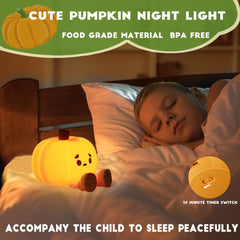 DREAMING MY DREAM silicone pumpkin night light is kid-friendly and safe for bedtime.