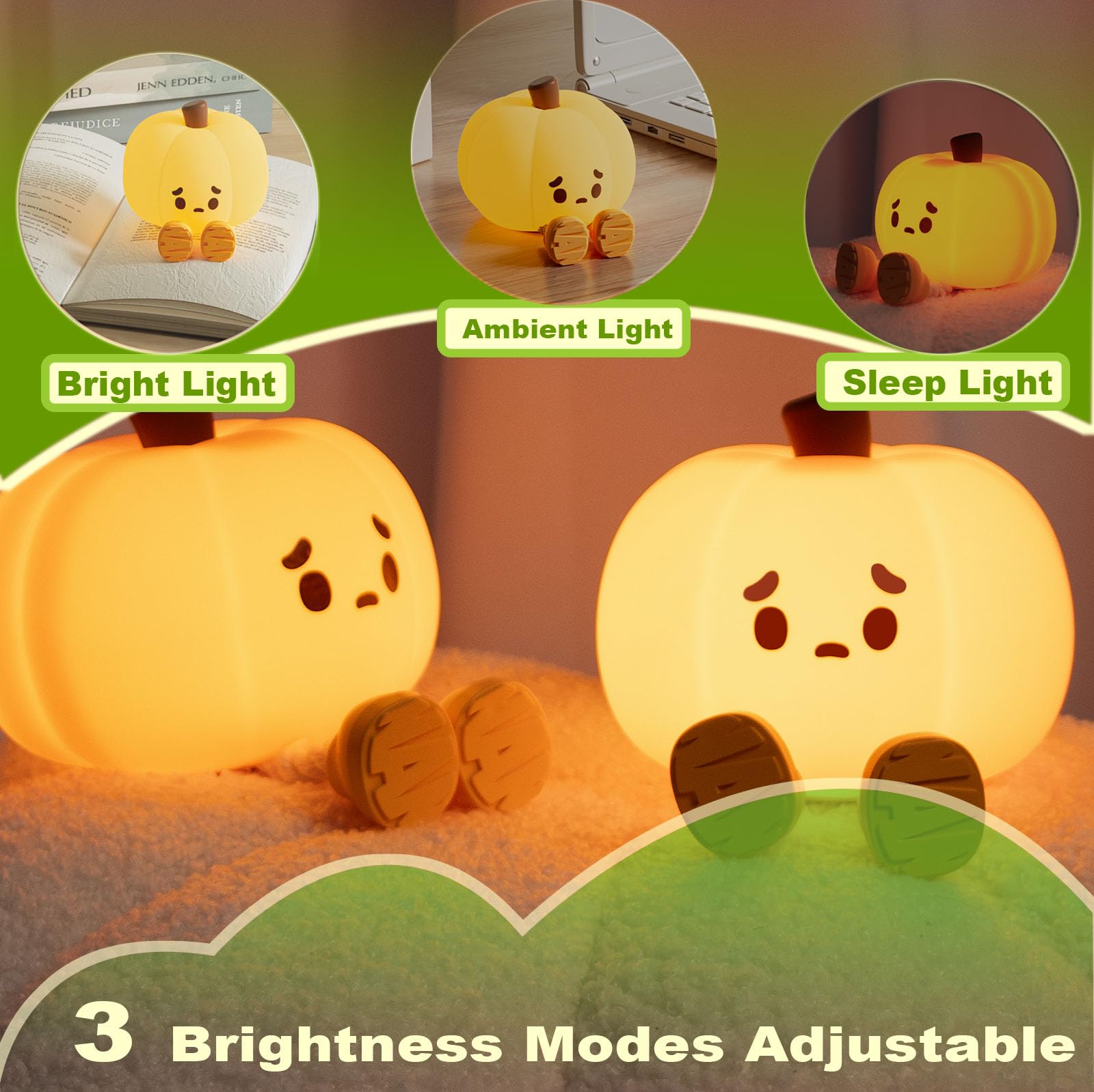 DREAMING MY DREAM USB rechargeable pumpkin light offers cordless convenience for camping.