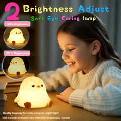 DREAMING MY DREAM penguin night light touch control allows easy brightness adjustment for kids.
