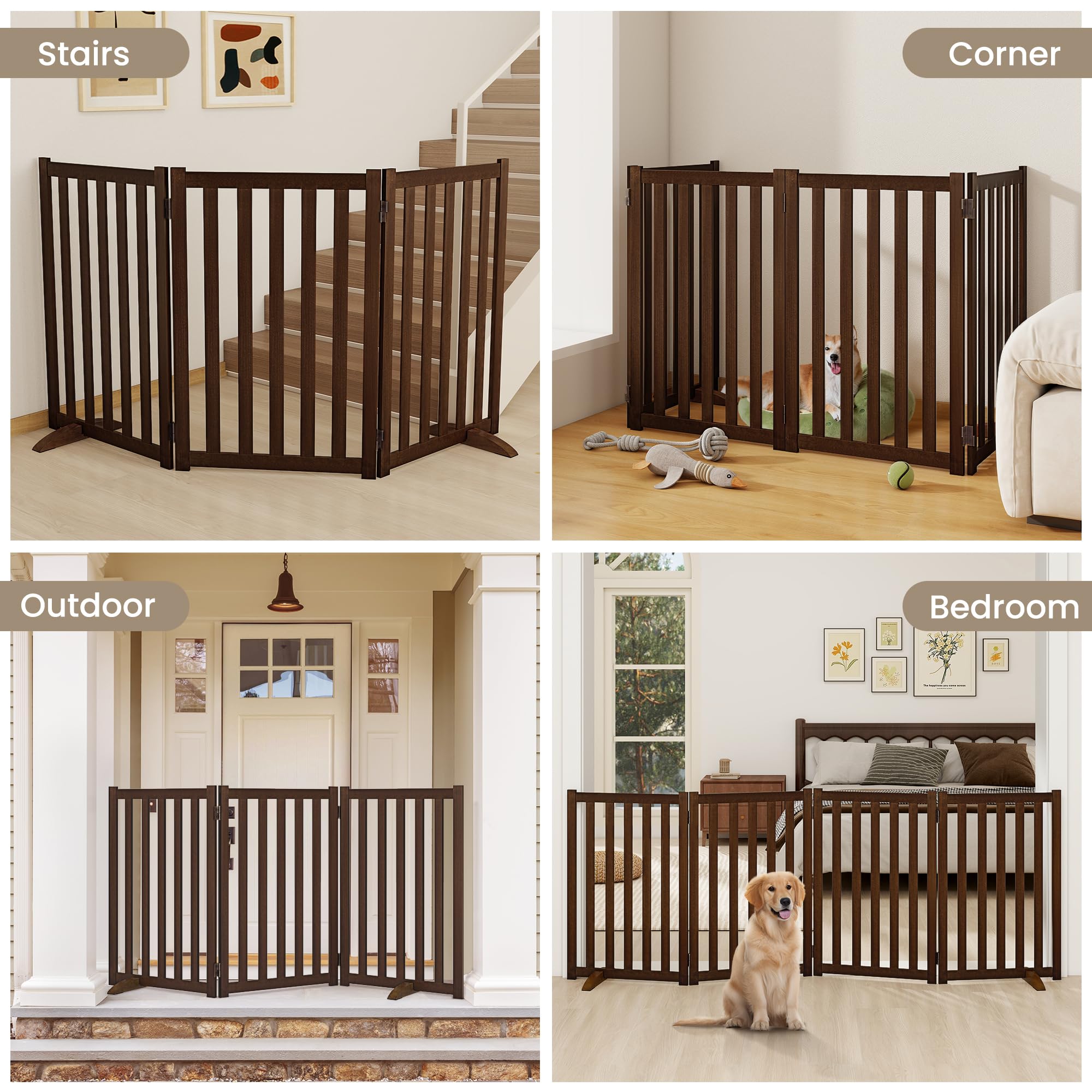 Dreamland wood-frame gate folded for storage and quick relocation.