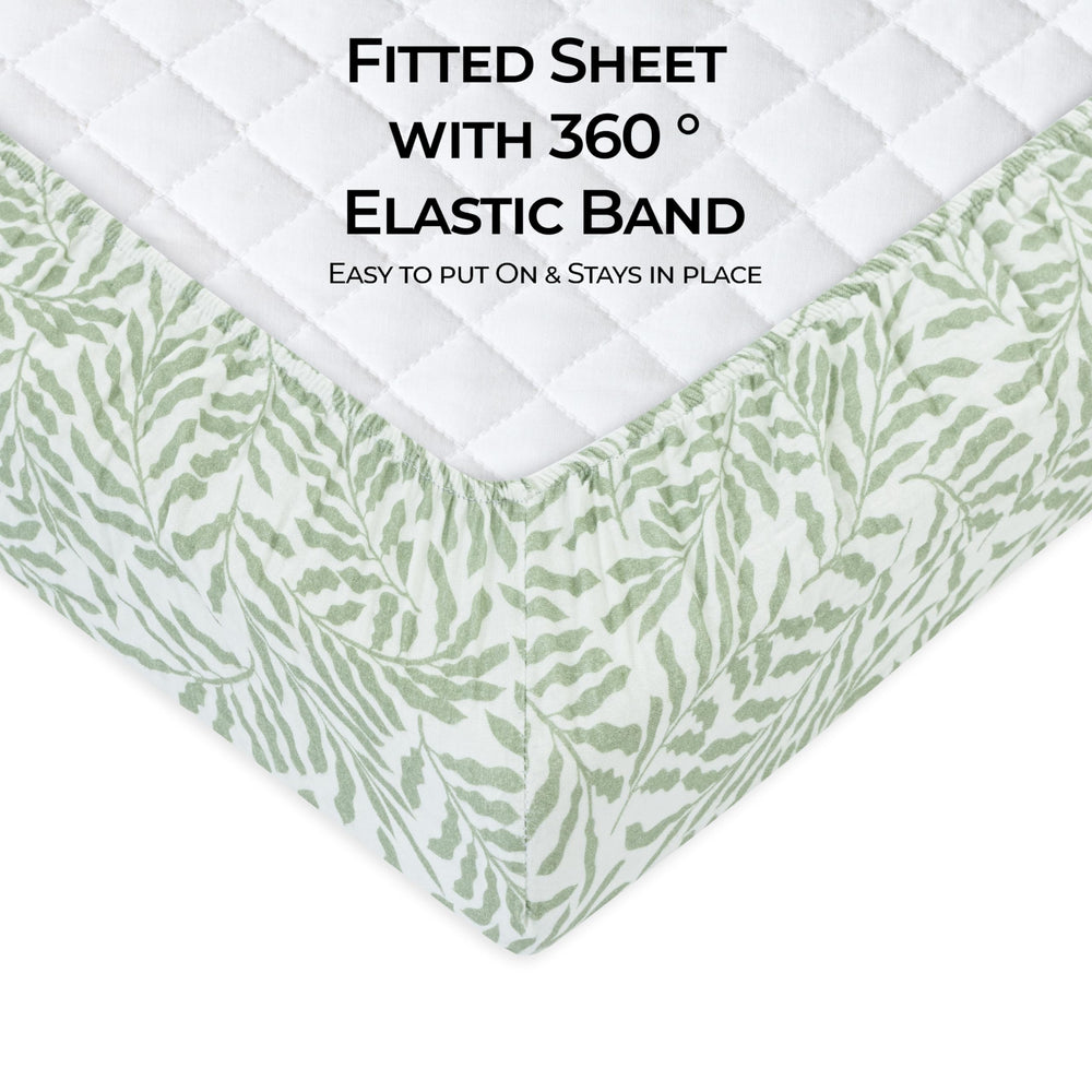Dreamology crib sheet with elastic edge demonstrating secure fit
