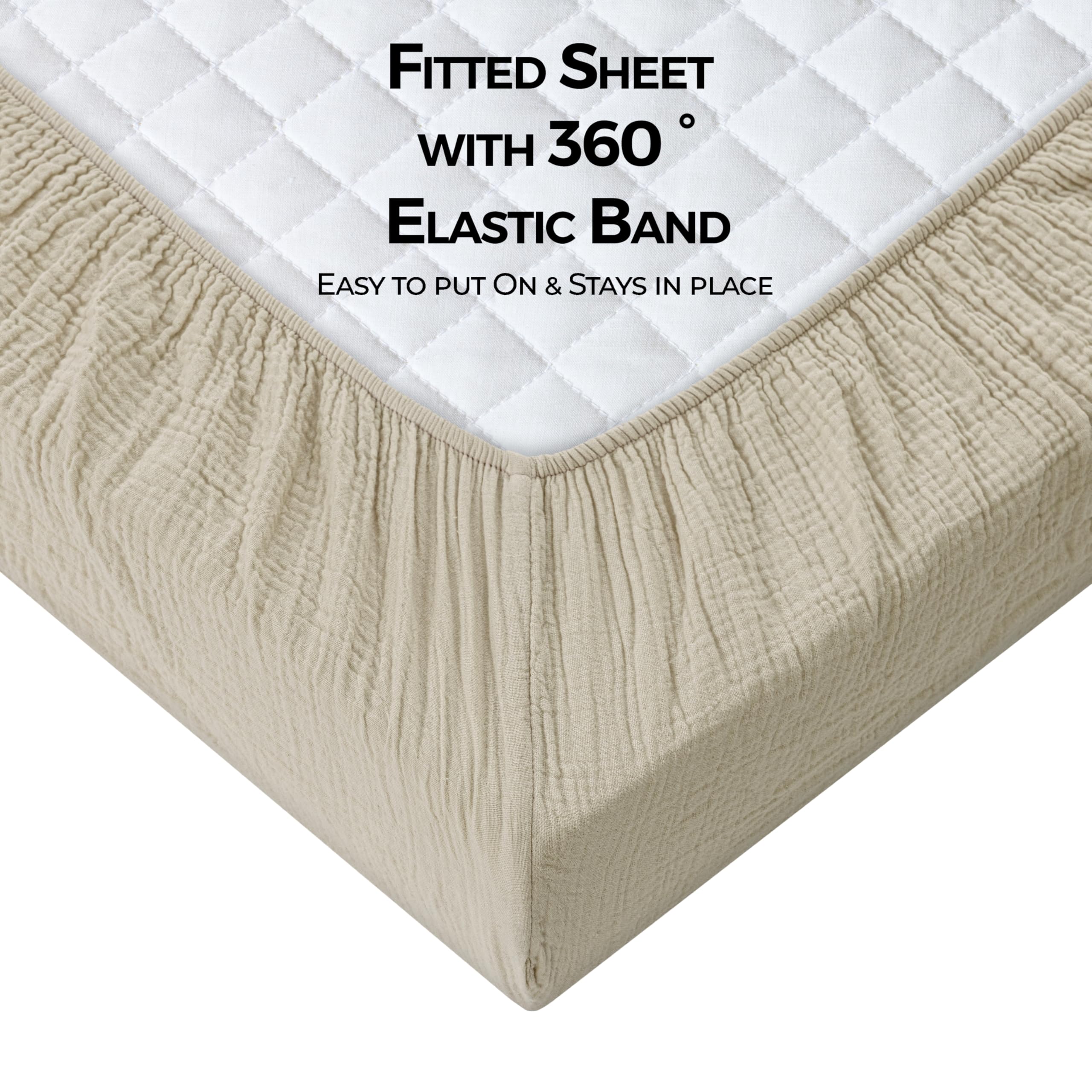 Dreamology two-pack crib sheets designed for easy care with machine washing.