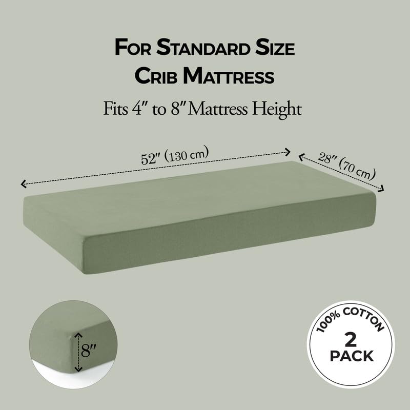 Dreamology fitted crib sheet on standard crib demonstrating snug fit