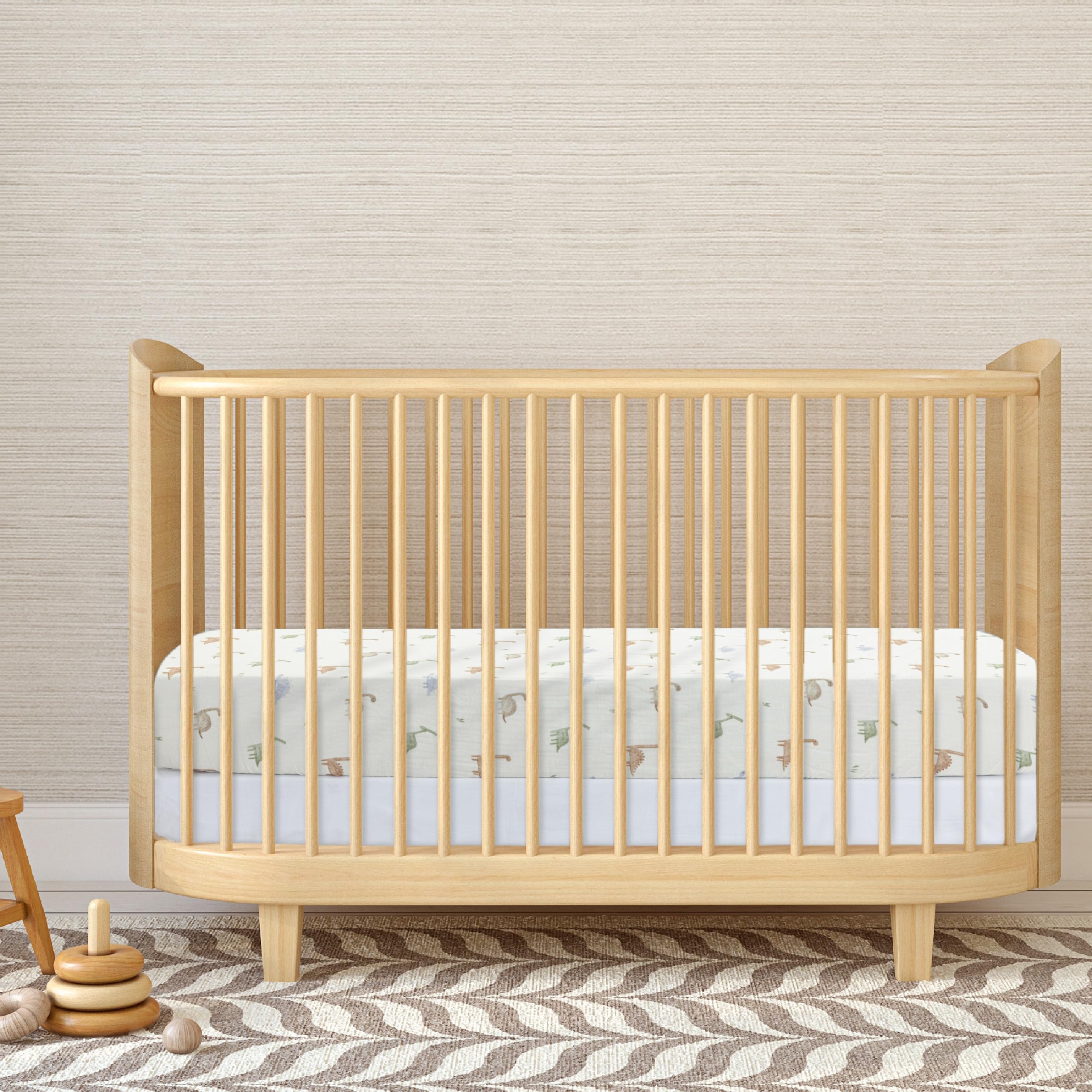 Dreamology machine-washable crib sheet offers easy care for busy parents.