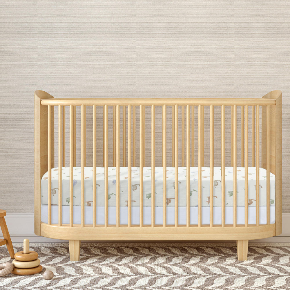 Dreamology machine-washable crib sheet offers easy care for busy parents.