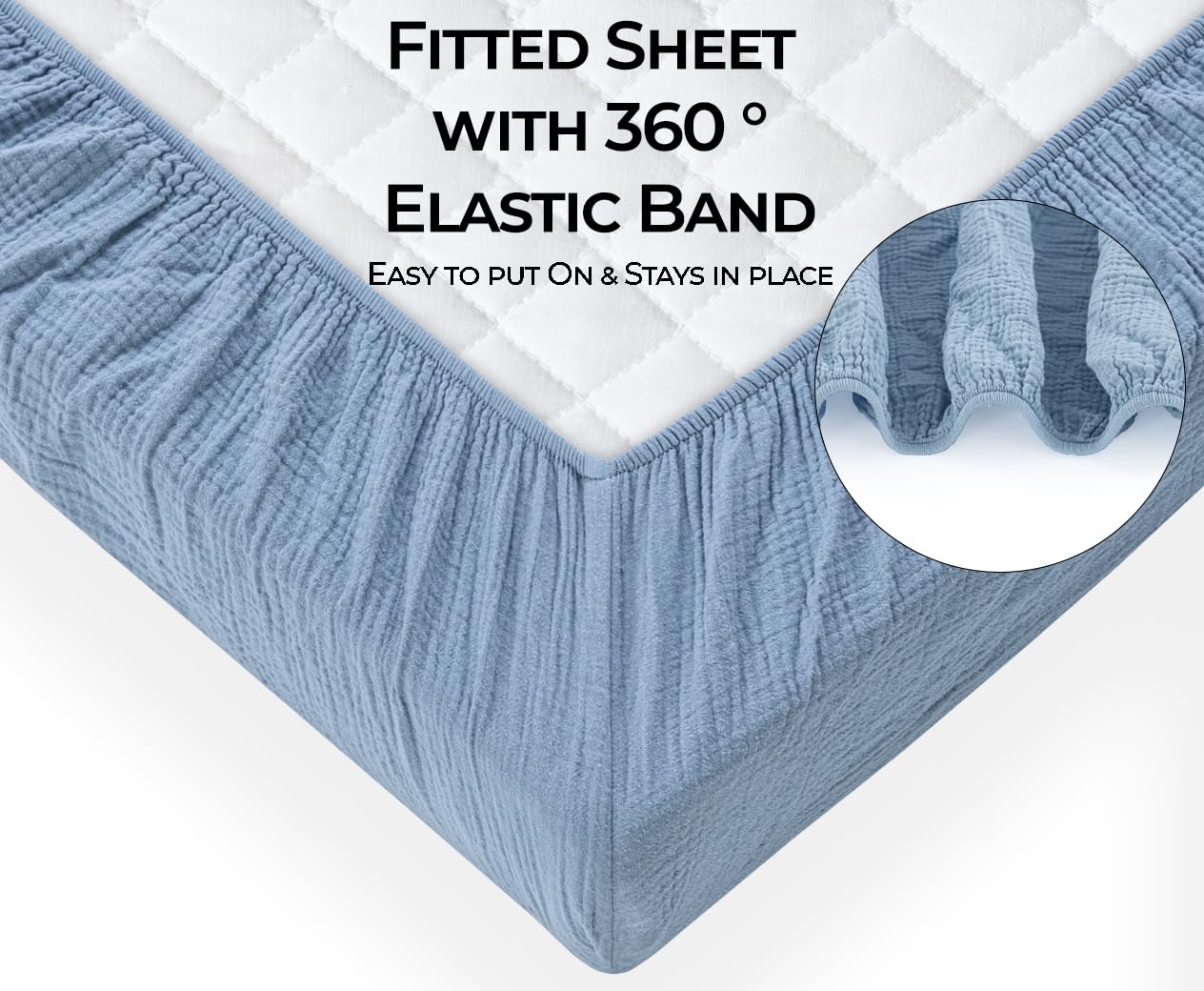 Dreamology muslin crib sheets demonstrate secure elastic edges for a stable fit