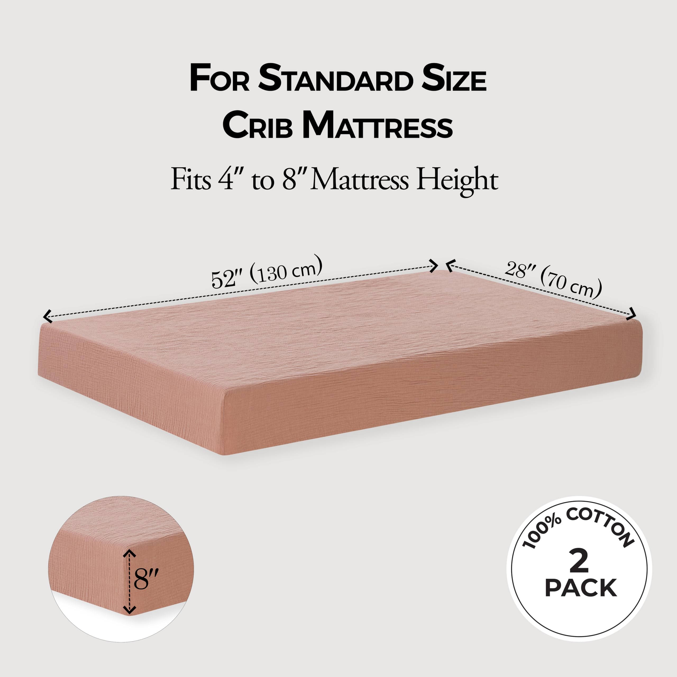 Dreamology rose pink crib sheet on mattress shows snug fit.