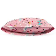 Dreamtown Kids toddler pillow travel-ready size fits cribs and car seats.