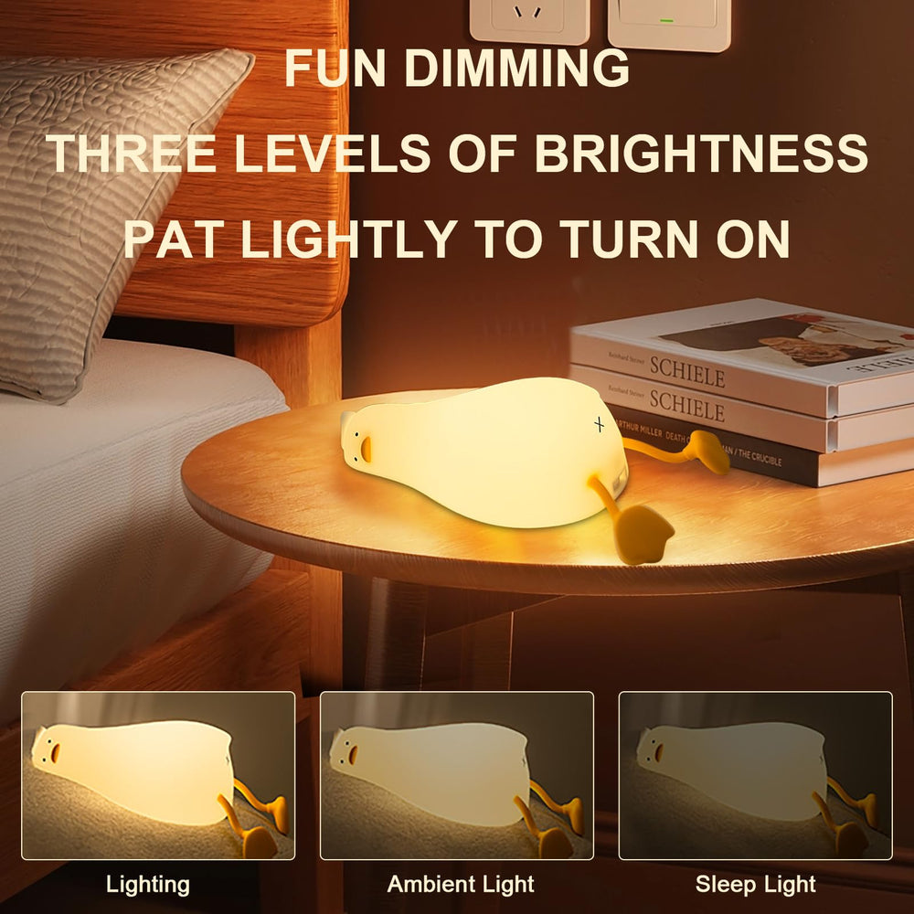 Drecoam Night Light with duck feet acting as a phone stand