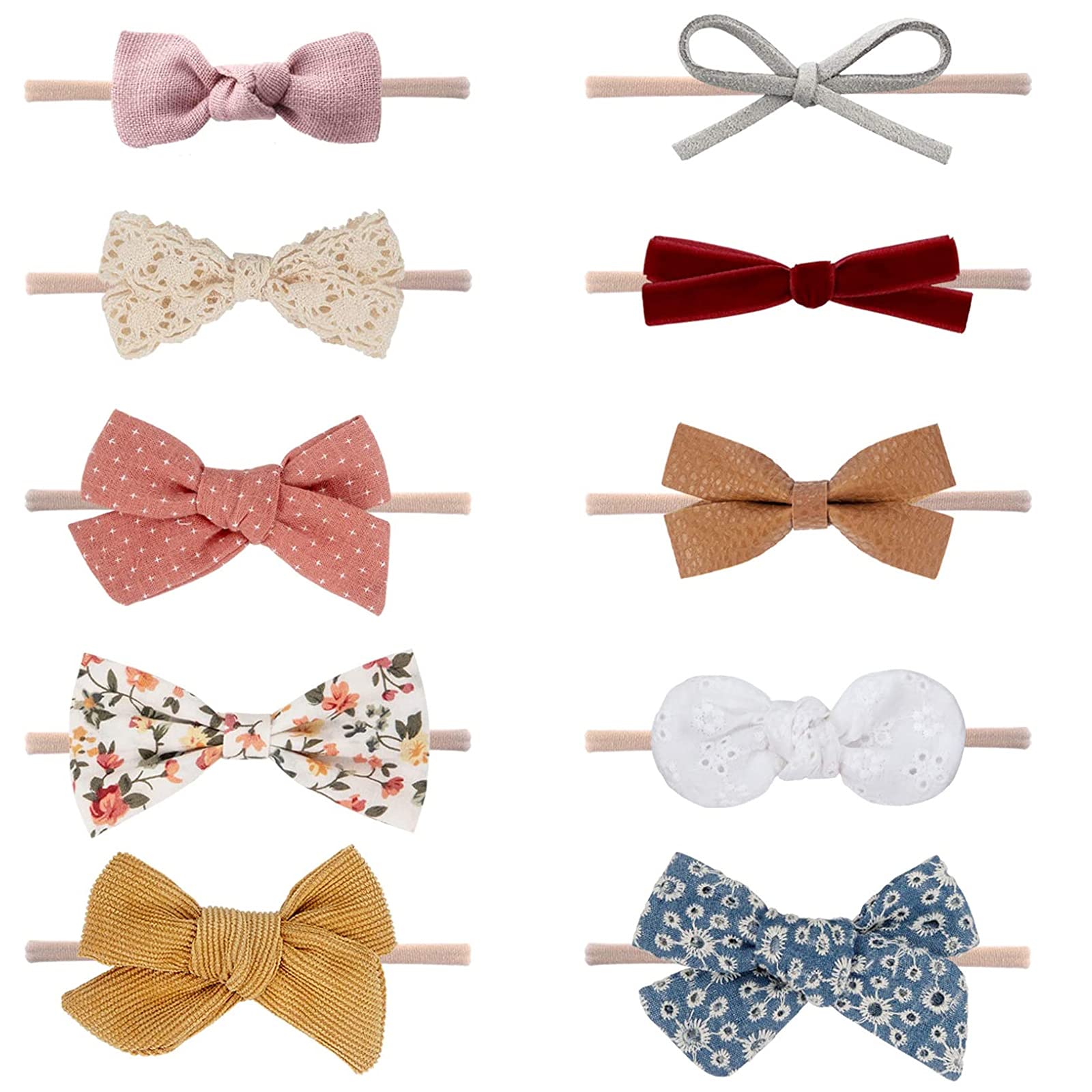 DRESHOW BQUBO baby headbands collection with soft nylon bands for comfortable wear.