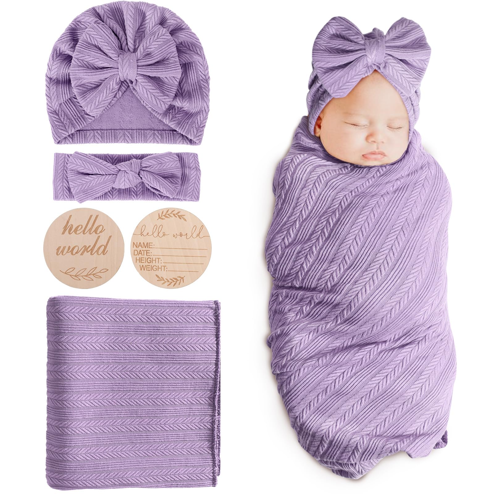 DRESHOW BQUBO baby swaddle blanket in purple for gentle newborn comfort