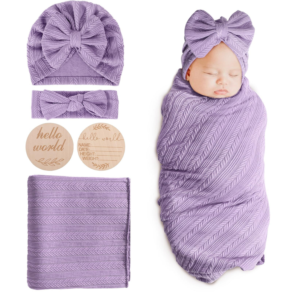 DRESHOW BQUBO baby swaddle blanket in purple for gentle newborn comfort