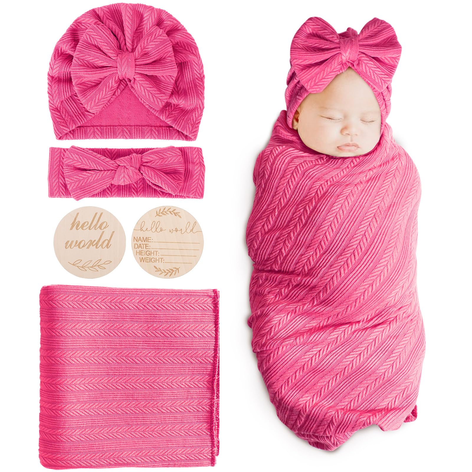 Brand-name DRESHOW BQUBO baby swaddle blankets set for coordinated newborn care and soothing versatility