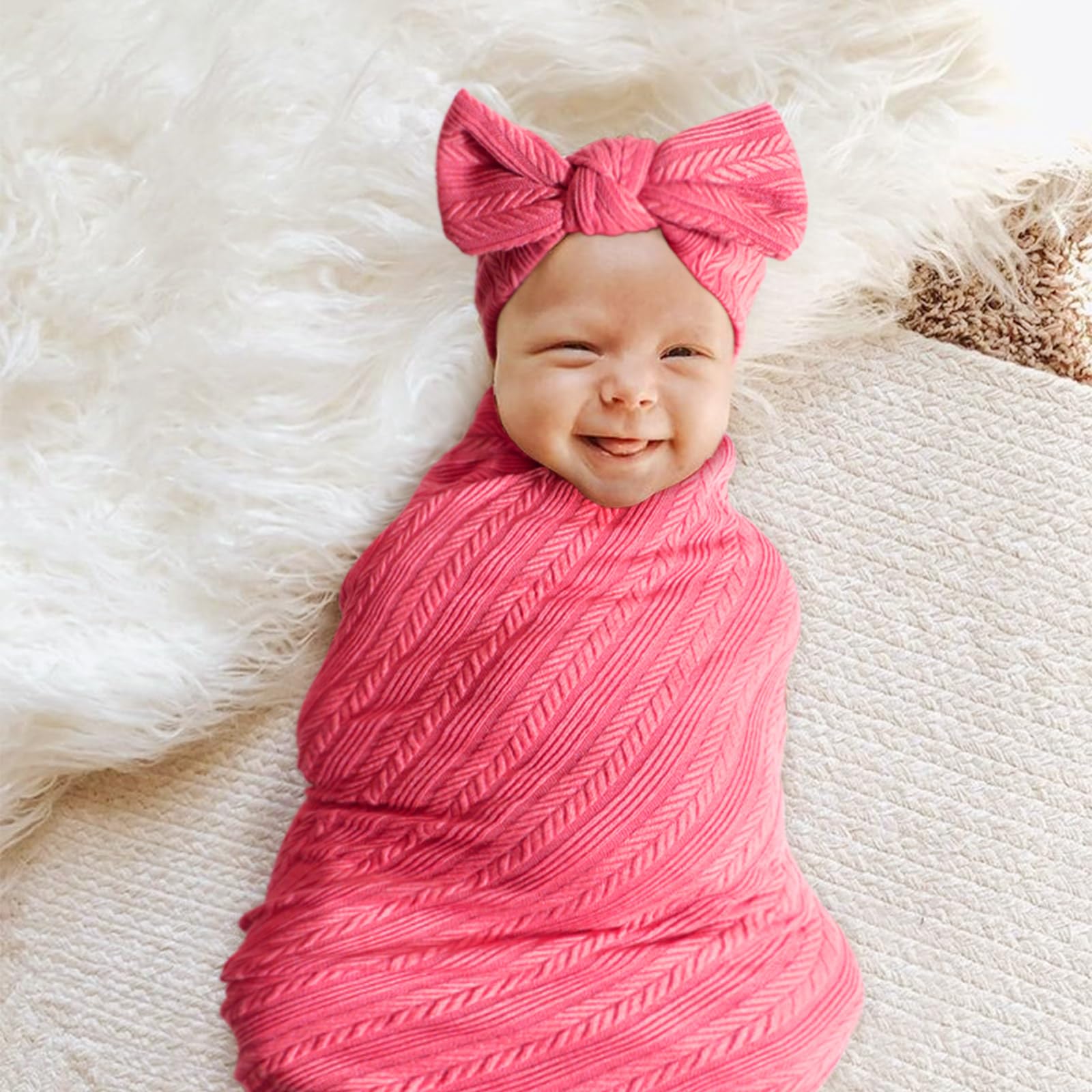 DRESHOW BQUBO bow hat keeps baby warm and stylish