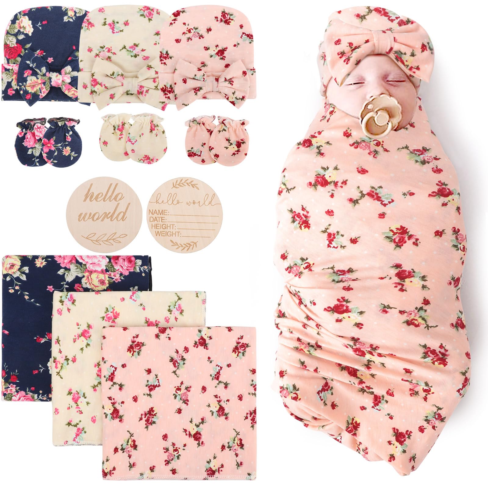 DRESHOW BQUBO floral swaddle blanket soft and breathable for newborn comfort