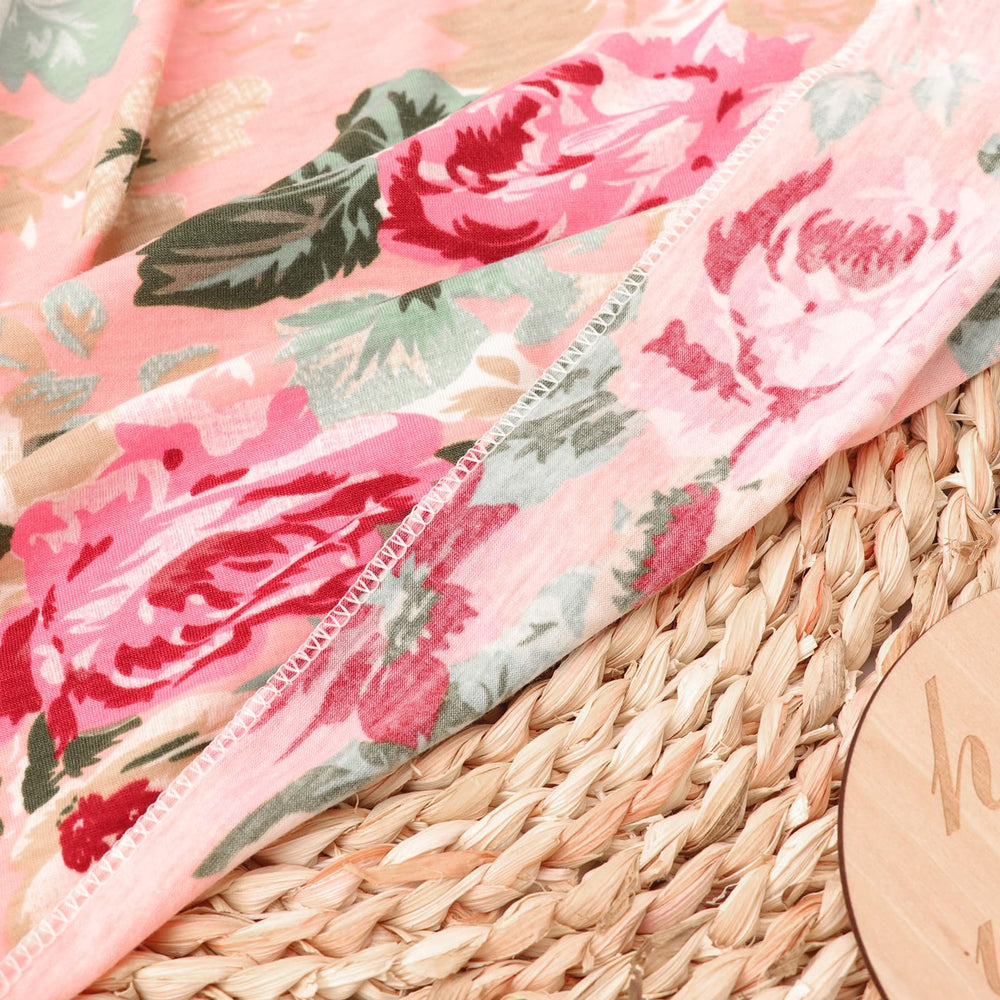 DRESHOW BQUBO floral swaddles hat-2 demonstrates coordinated floral styling