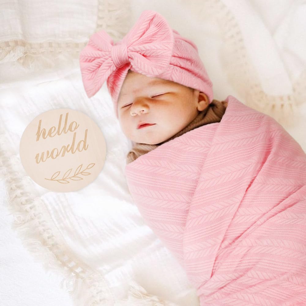 DRESHOW BQUBO large 80 cm square swaddle blanket in pink for secure wrapping.